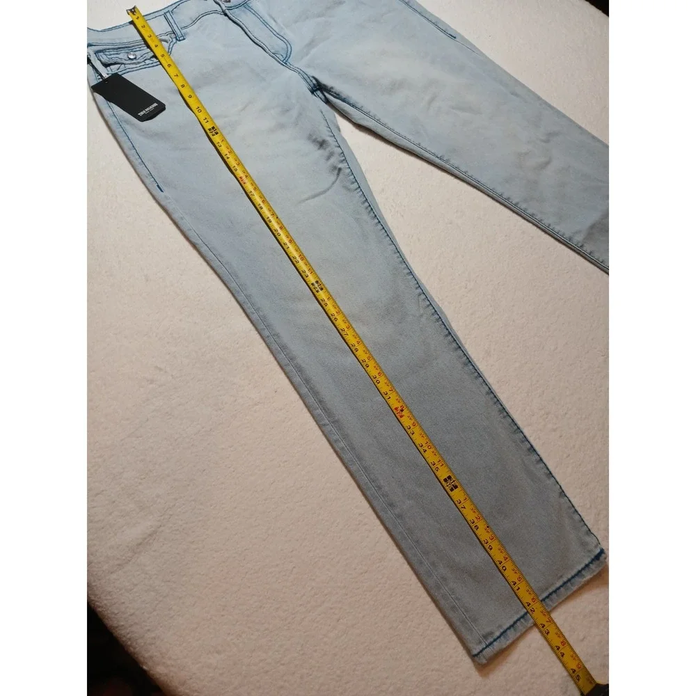 NWT True Religion Geno Relaxed Slim Jeans Men's 36x32 Light Endless Wash Flap